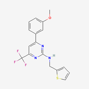 molecular formula C17H14F3N3OS B10939219 4-(3-methoxyphenyl)-N-(thiophen-2-ylmethyl)-6-(trifluoromethyl)pyrimidin-2-amine 