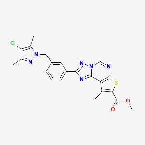 methyl 2-{3-[(4-chloro-3,5-dimethyl-1H-pyrazol-1-yl)methyl]phenyl}-9-methylthieno[3,2-e][1,2,4]triazolo[1,5-c]pyrimidine-8-carboxylate