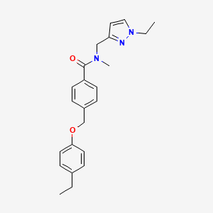 molecular formula C23H27N3O2 B10939241 4-[(4-ethylphenoxy)methyl]-N-[(1-ethyl-1H-pyrazol-3-yl)methyl]-N-methylbenzamide 