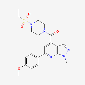 molecular formula C21H25N5O4S B10939246 [4-(ethylsulfonyl)piperazin-1-yl][6-(4-methoxyphenyl)-1-methyl-1H-pyrazolo[3,4-b]pyridin-4-yl]methanone 