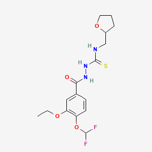 2-{[4-(difluoromethoxy)-3-ethoxyphenyl]carbonyl}-N-(tetrahydrofuran-2-ylmethyl)hydrazinecarbothioamide