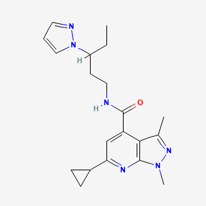 6-cyclopropyl-1,3-dimethyl-N-[3-(1H-pyrazol-1-yl)pentyl]-1H-pyrazolo[3,4-b]pyridine-4-carboxamide