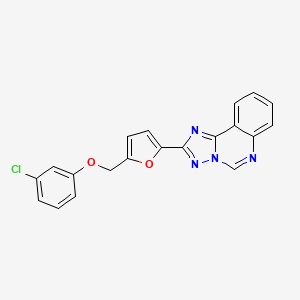 molecular formula C20H13ClN4O2 B10939275 2-{5-[(3-Chlorophenoxy)methyl]-2-furyl}[1,2,4]triazolo[1,5-c]quinazoline 