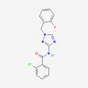 molecular formula C16H12ClFN4O B10939298 2-chloro-N-[1-(2-fluorobenzyl)-1H-1,2,4-triazol-3-yl]benzamide 