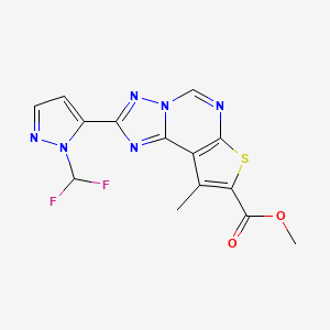 methyl 2-[1-(difluoromethyl)-1H-pyrazol-5-yl]-9-methylthieno[3,2-e][1,2,4]triazolo[1,5-c]pyrimidine-8-carboxylate