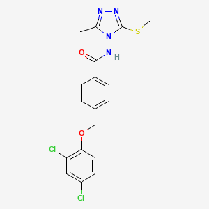 4-[(2,4-dichlorophenoxy)methyl]-N-[3-methyl-5-(methylsulfanyl)-4H-1,2,4-triazol-4-yl]benzamide