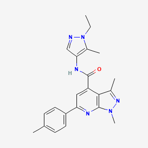 N-(1-ethyl-5-methyl-1H-pyrazol-4-yl)-1,3-dimethyl-6-(4-methylphenyl)-1H-pyrazolo[3,4-b]pyridine-4-carboxamide