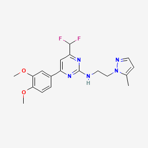 4-(Difluoromethyl)-6-(3,4-dimethoxyphenyl)-N-[2-(5-methyl-1H-pyrazol-1-yl)ethyl]-2-pyrimidinamine