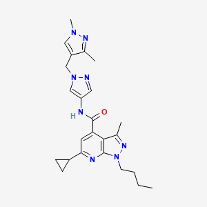 1-butyl-6-cyclopropyl-N-{1-[(1,3-dimethyl-1H-pyrazol-4-yl)methyl]-1H-pyrazol-4-yl}-3-methyl-1H-pyrazolo[3,4-b]pyridine-4-carboxamide