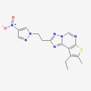 9-ethyl-8-methyl-2-[2-(4-nitro-1H-pyrazol-1-yl)ethyl]thieno[3,2-e][1,2,4]triazolo[1,5-c]pyrimidine