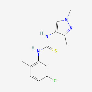 molecular formula C13H15ClN4S B10939385 1-(5-chloro-2-methylphenyl)-3-(1,3-dimethyl-1H-pyrazol-4-yl)thiourea 