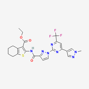 ethyl 2-[({1-[4-(1-methyl-1H-pyrazol-4-yl)-6-(trifluoromethyl)pyrimidin-2-yl]-1H-pyrazol-3-yl}carbonyl)amino]-4,5,6,7-tetrahydro-1-benzothiophene-3-carboxylate