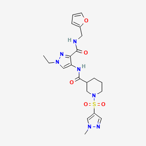 N-{1-ethyl-3-[(furan-2-ylmethyl)carbamoyl]-1H-pyrazol-4-yl}-1-[(1-methyl-1H-pyrazol-4-yl)sulfonyl]piperidine-3-carboxamide