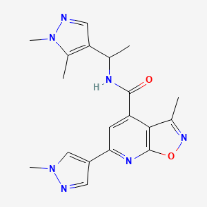 N-[1-(1,5-dimethyl-1H-pyrazol-4-yl)ethyl]-3-methyl-6-(1-methyl-1H-pyrazol-4-yl)[1,2]oxazolo[5,4-b]pyridine-4-carboxamide