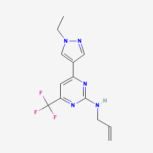 molecular formula C13H14F3N5 B10939449 4-(1-ethyl-1H-pyrazol-4-yl)-N-(prop-2-en-1-yl)-6-(trifluoromethyl)pyrimidin-2-amine 