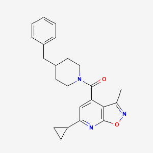 molecular formula C23H25N3O2 B10939462 (4-Benzylpiperidin-1-yl)(6-cyclopropyl-3-methyl[1,2]oxazolo[5,4-b]pyridin-4-yl)methanone 