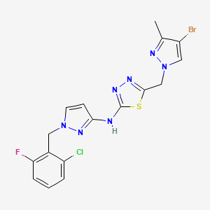 5-[(4-bromo-3-methyl-1H-pyrazol-1-yl)methyl]-N-[1-(2-chloro-6-fluorobenzyl)-1H-pyrazol-3-yl]-1,3,4-thiadiazol-2-amine