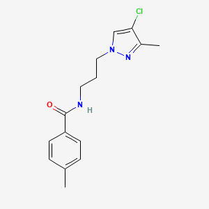 molecular formula C15H18ClN3O B10939490 N-[3-(4-chloro-3-methyl-1H-pyrazol-1-yl)propyl]-4-methylbenzamide 