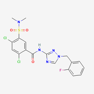 2,4-dichloro-5-(dimethylsulfamoyl)-N-[1-(2-fluorobenzyl)-1H-1,2,4-triazol-3-yl]benzamide