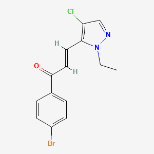 (2E)-1-(4-bromophenyl)-3-(4-chloro-1-ethyl-1H-pyrazol-5-yl)prop-2-en-1-one