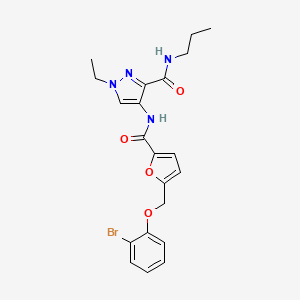 molecular formula C21H23BrN4O4 B10939562 4-[({5-[(2-bromophenoxy)methyl]furan-2-yl}carbonyl)amino]-1-ethyl-N-propyl-1H-pyrazole-3-carboxamide 