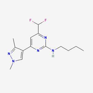 molecular formula C14H19F2N5 B10939570 N-butyl-4-(difluoromethyl)-6-(1,3-dimethyl-1H-pyrazol-4-yl)pyrimidin-2-amine 