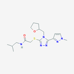 N-(2-methylpropyl)-2-{[5-(1-methyl-1H-pyrazol-3-yl)-4-(tetrahydrofuran-2-ylmethyl)-4H-1,2,4-triazol-3-yl]sulfanyl}acetamide