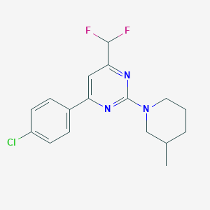 molecular formula C17H18ClF2N3 B10939573 4-(4-Chlorophenyl)-6-(difluoromethyl)-2-(3-methylpiperidin-1-yl)pyrimidine 