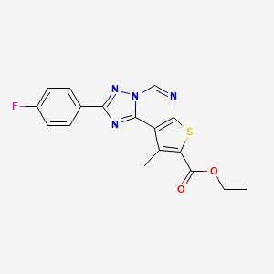 molecular formula C17H13FN4O2S B10939599 Ethyl 2-(4-fluorophenyl)-9-methylthieno[3,2-e][1,2,4]triazolo[1,5-c]pyrimidine-8-carboxylate 