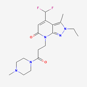 4-(difluoromethyl)-2-ethyl-3-methyl-7-[3-(4-methylpiperazin-1-yl)-3-oxopropyl]-2,7-dihydro-6H-pyrazolo[3,4-b]pyridin-6-one