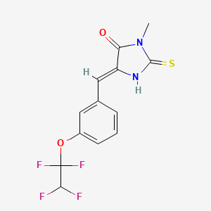 (5Z)-3-methyl-5-[3-(1,1,2,2-tetrafluoroethoxy)benzylidene]-2-thioxoimidazolidin-4-one