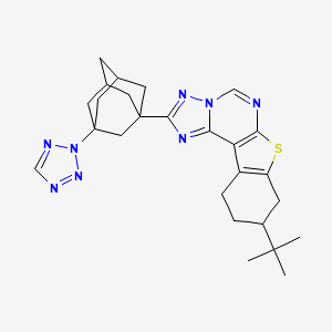 9-(Tert-butyl)-2-[3-(2H-1,2,3,4-tetraazol-2-YL)-1-adamantyl]-8,9,10,11-tetrahydro[1]benzothieno[3,2-E][1,2,4]triazolo[1,5-C]pyrimidine