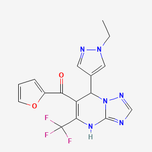 [7-(1-ethyl-1H-pyrazol-4-yl)-5-(trifluoromethyl)-4,7-dihydro[1,2,4]triazolo[1,5-a]pyrimidin-6-yl](furan-2-yl)methanone