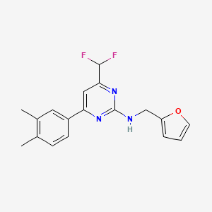 4-(difluoromethyl)-6-(3,4-dimethylphenyl)-N-(furan-2-ylmethyl)pyrimidin-2-amine