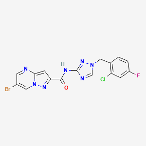 6-bromo-N-[1-(2-chloro-4-fluorobenzyl)-1H-1,2,4-triazol-3-yl]pyrazolo[1,5-a]pyrimidine-2-carboxamide