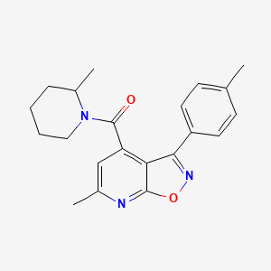 molecular formula C21H23N3O2 B10939725 [6-Methyl-3-(4-methylphenyl)[1,2]oxazolo[5,4-b]pyridin-4-yl](2-methylpiperidin-1-yl)methanone 