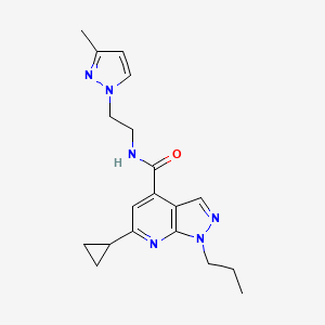 molecular formula C19H24N6O B10939753 6-cyclopropyl-N-[2-(3-methyl-1H-pyrazol-1-yl)ethyl]-1-propyl-1H-pyrazolo[3,4-b]pyridine-4-carboxamide 