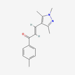 (2E)-1-(4-methylphenyl)-3-(1,3,5-trimethyl-1H-pyrazol-4-yl)prop-2-en-1-one