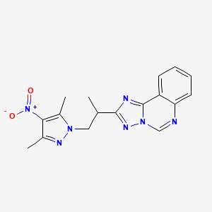 molecular formula C17H17N7O2 B10939792 2-[1-(3,5-dimethyl-4-nitro-1H-pyrazol-1-yl)propan-2-yl][1,2,4]triazolo[1,5-c]quinazoline 