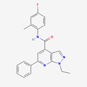 1-ethyl-N-(4-fluoro-2-methylphenyl)-6-phenyl-1H-pyrazolo[3,4-b]pyridine-4-carboxamide