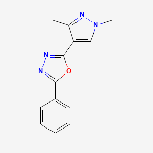 molecular formula C13H12N4O B10939815 2-(1,3-dimethyl-1H-pyrazol-4-yl)-5-phenyl-1,3,4-oxadiazole 