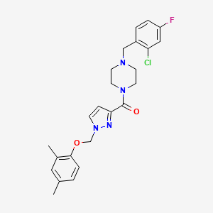 [4-(2-chloro-4-fluorobenzyl)piperazin-1-yl]{1-[(2,4-dimethylphenoxy)methyl]-1H-pyrazol-3-yl}methanone