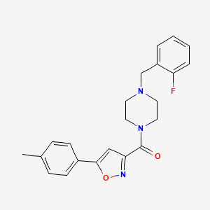 molecular formula C22H22FN3O2 B10939899 [4-(2-Fluorobenzyl)piperazin-1-yl][5-(4-methylphenyl)-1,2-oxazol-3-yl]methanone 