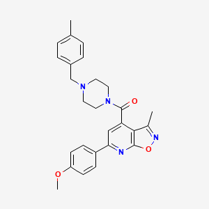 molecular formula C27H28N4O3 B10939920 [6-(4-Methoxyphenyl)-3-methyl[1,2]oxazolo[5,4-b]pyridin-4-yl][4-(4-methylbenzyl)piperazin-1-yl]methanone 