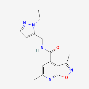 molecular formula C15H17N5O2 B10939935 N-[(1-ethyl-1H-pyrazol-5-yl)methyl]-3,6-dimethyl[1,2]oxazolo[5,4-b]pyridine-4-carboxamide 