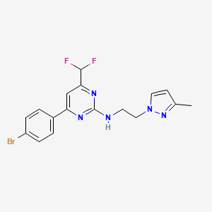 4-(4-bromophenyl)-6-(difluoromethyl)-N-[2-(3-methyl-1H-pyrazol-1-yl)ethyl]pyrimidin-2-amine