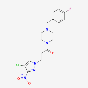 3-(4-chloro-3-nitro-1H-pyrazol-1-yl)-1-[4-(4-fluorobenzyl)piperazin-1-yl]propan-1-one