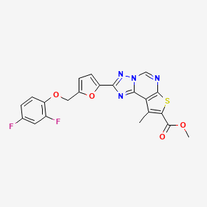 Methyl 2-{5-[(2,4-difluorophenoxy)methyl]furan-2-yl}-9-methylthieno[3,2-e][1,2,4]triazolo[1,5-c]pyrimidine-8-carboxylate