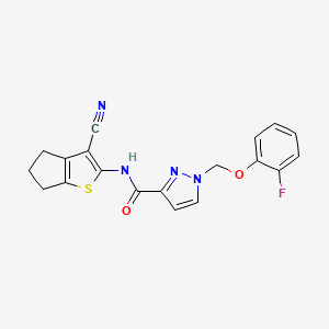 N-(3-cyano-5,6-dihydro-4H-cyclopenta[b]thiophen-2-yl)-1-[(2-fluorophenoxy)methyl]-1H-pyrazole-3-carboxamide