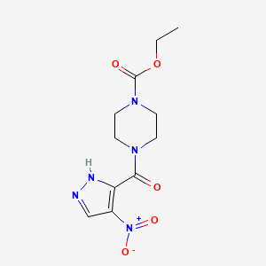 ethyl 4-[(4-nitro-1H-pyrazol-3-yl)carbonyl]piperazine-1-carboxylate